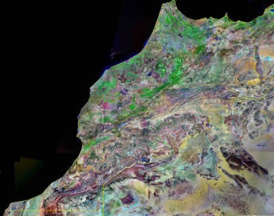 Satellite image of Morocco